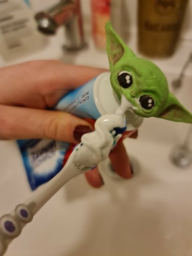 Hand painted baby yoda grogu - hand, /