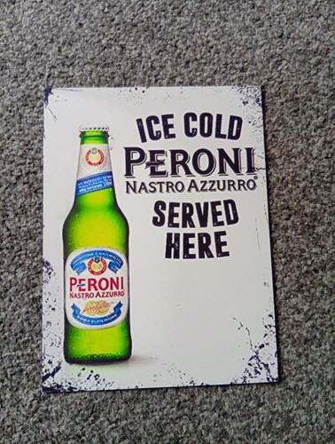 Peroni metal wall sign for - peroni,