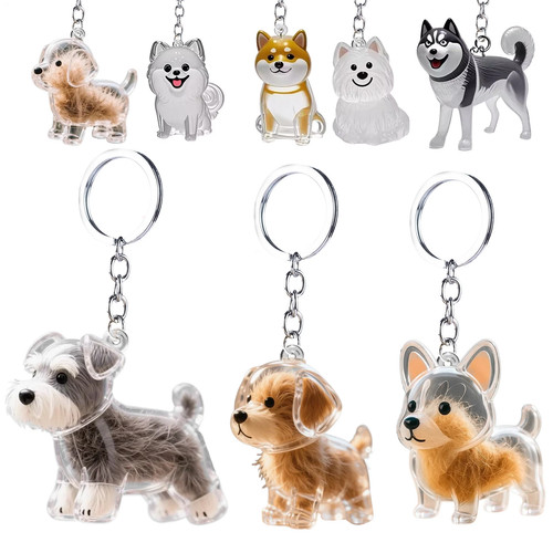 Dog hair storage box keychain - box,