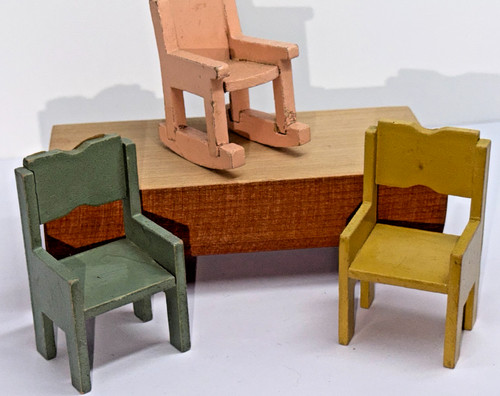 Vintage dollshouse painted - vintage,