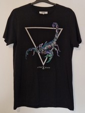 AVENZI JEANS ROMA DESIGNER LABEL BLACK EMROIDERED SCORPION T SHIRT ITALIA ROME M