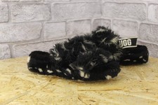 GIRLS BLACK WHITE FLUFFY UGG