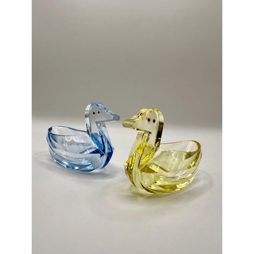 Vintage hand blown glass ducks - glass,