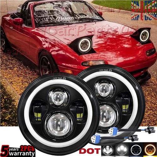 Black led headlights - black, 2x