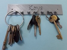 1 x GREY KEY HOLDER HOOKS WALL MOUNTED KEYS HOLDER ORGANISER 1- pack 3D PRINTED