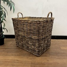Large Wicker/Rattan Log basket with handles RT Living