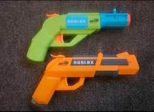 Pair of Nerf Roblox Guns One Orange and One Green Guns Only