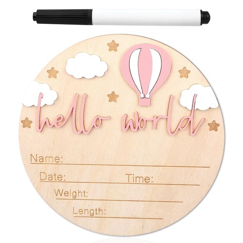 Wooden baby announcement sign - wooden,