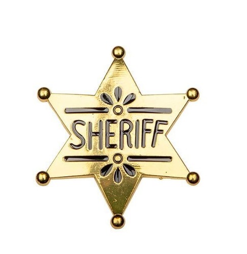 Western sheriff badge gold - western,