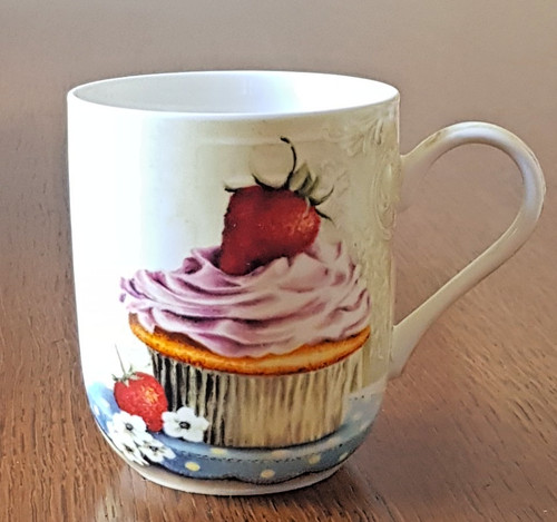 Strawberry cupcake mug - strawberry, mug,