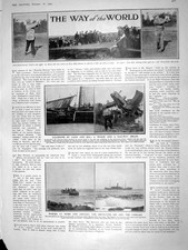 Old Antique Print 1909 Ship