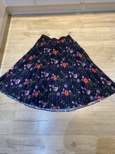 Ted Baker Luish Hedgerow Floral Print Pleated Midi Skirt | Size 3 | UK 12 | M