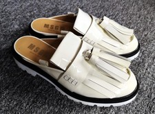 MSGM ivory leather mules, 39/6 (small40), tried on only!