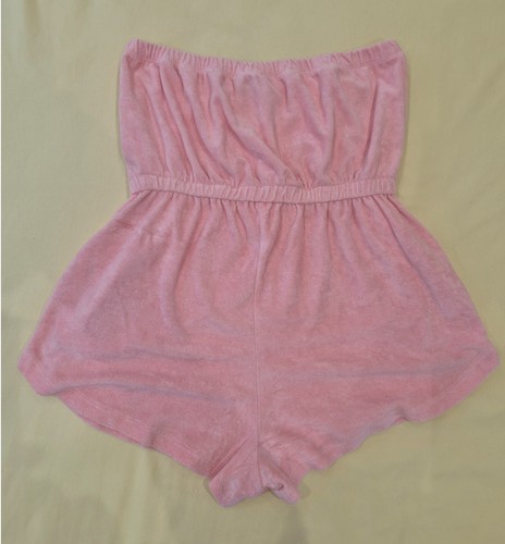 Pink towelling tube romper - pink,