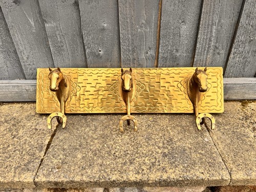 Vintage brass horse head and - horse,