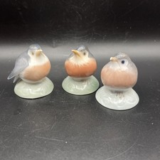 3 Royal Copenhagen Robin Bird Figurines No. 2238 Collectible Ornaments-2 A/F