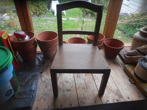 Old wooden dolls childs - dolls/childs, chair