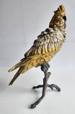 BEAUTIFUL OLD AUSTRIAN COLD PAINTED BRONZE BIRD SCULPTURE - BERGMAN STAMP - RARE