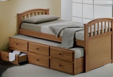 Captain's Bed / Trundle Bed / Joseph Guest Bed with 3 Storage Drawers