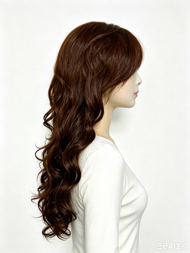 Synthetic dark brown long wavy - brown,
