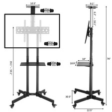 Stand mobile cart mount - tv,