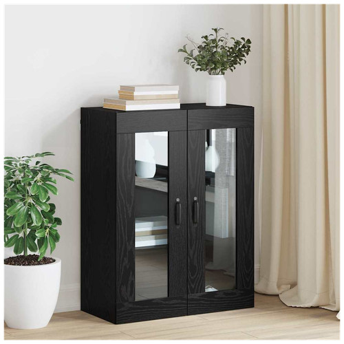Hanging wall cabinet black - black, oak