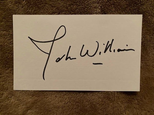 John williams signed 3x5 index - signed,