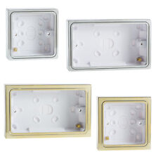 Single, Double, Chrome, Brass Surface Decorative Pattress Back Box by Varilight