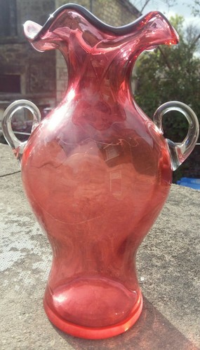 Cranberry glass mcm - glass,