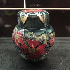 Moorcroft Pottery Poinsettia Ginger Jar. Perfect