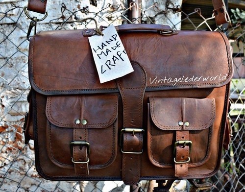 Bag leather messenger laptop - leather,