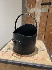 Black Metal Coal Bucket Coal Scuttle Hod Fireplaces Stoves Accessories