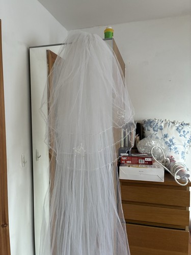 White wedding veil - wedding,