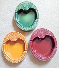 DEVENISH BREWERY ASHTRAYS - Set of 3. Ceramic. Saxon, Cornish Bitter. VGC