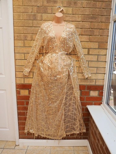 Mika gold sequin - , fringe