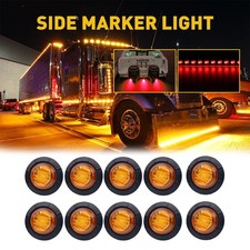 10X Yellow 3/4" Round LED Side