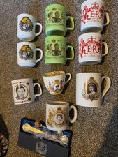 Job lot of Royal family memorabilia china mugs, cups, plates.