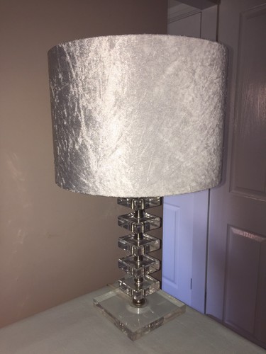 Lampshade crushed velvet white - lampshade,