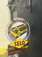 SELO ,A DIVISION OF ILFORD FILMS  A LOVELY FIFTIES ENAMEL SIGN WITH ORNATE FRAME
