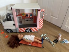 Our Generation Ambulance, Doll, Outfits, Wheelchair And Accessories