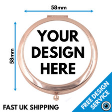 Round Rose Gold Compact Mirror