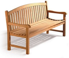 Teak outdoor curved bench - outdoor,
