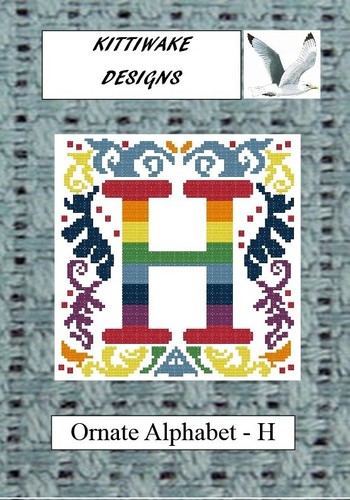 Ornate alphabet h cross - -,