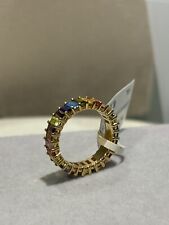 Rainbow gemstone Ring In 18k Saudi Gold Setting