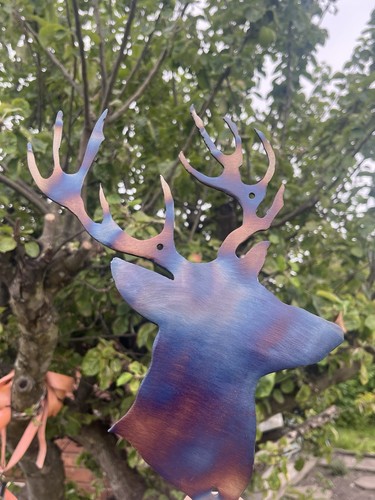 Metal stag head silhouette - metal,