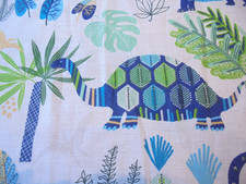 vintage   fabric.  Colourful Dinosaurs