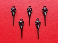 5 x GLOSS BLACK BIRD SKULL