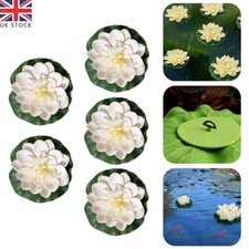 5PCS Floating Plants Water Lily Artificial-Lotus Flower Leaf Pond Garden Decor