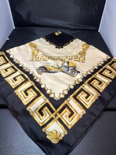 Versace Silk Scarf Black Gold