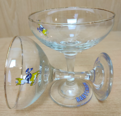 Vtg 1970s babycham - 2, glasses